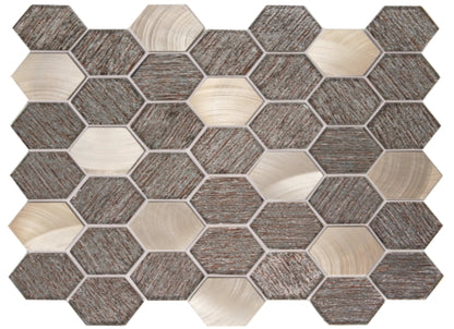 Glitz in Fame Hexagon 12" X 12" Mosaic Mesh