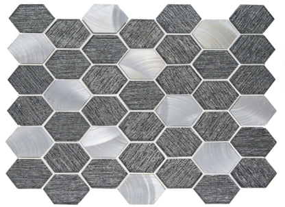 Glitz in Fame Hexagon 12" X 12" Mosaic Mesh