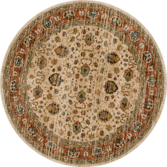 Koyna Cream in Cream 8'Round Area Rugs