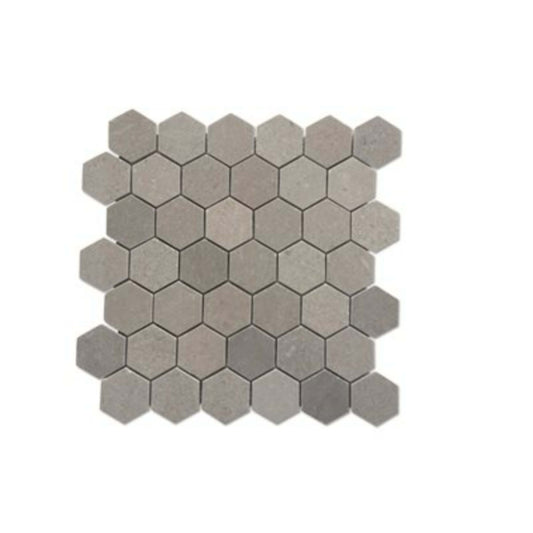 Lady Gray in Hexagon 2'' Honed Natural Stone