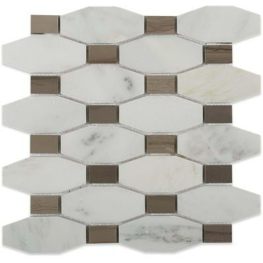 Long Octagon in Pattern Asian Statuary  Athens Gray Dot Natural Stone