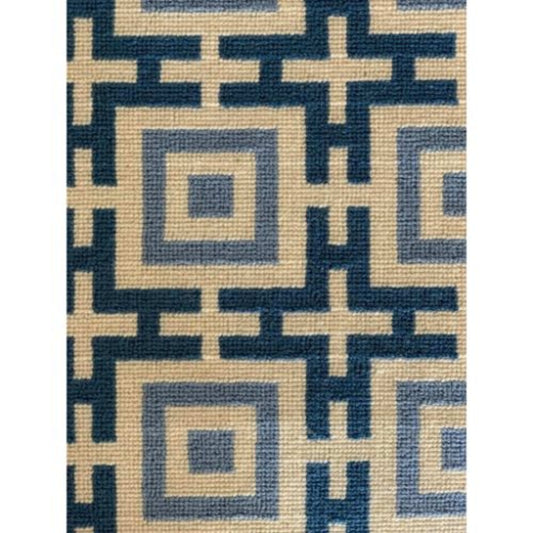 Wiltonian Collection - Logo in White Blues Carpet