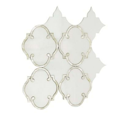 MJ Rabat in White Thassos With Pearl Line Natural Stone