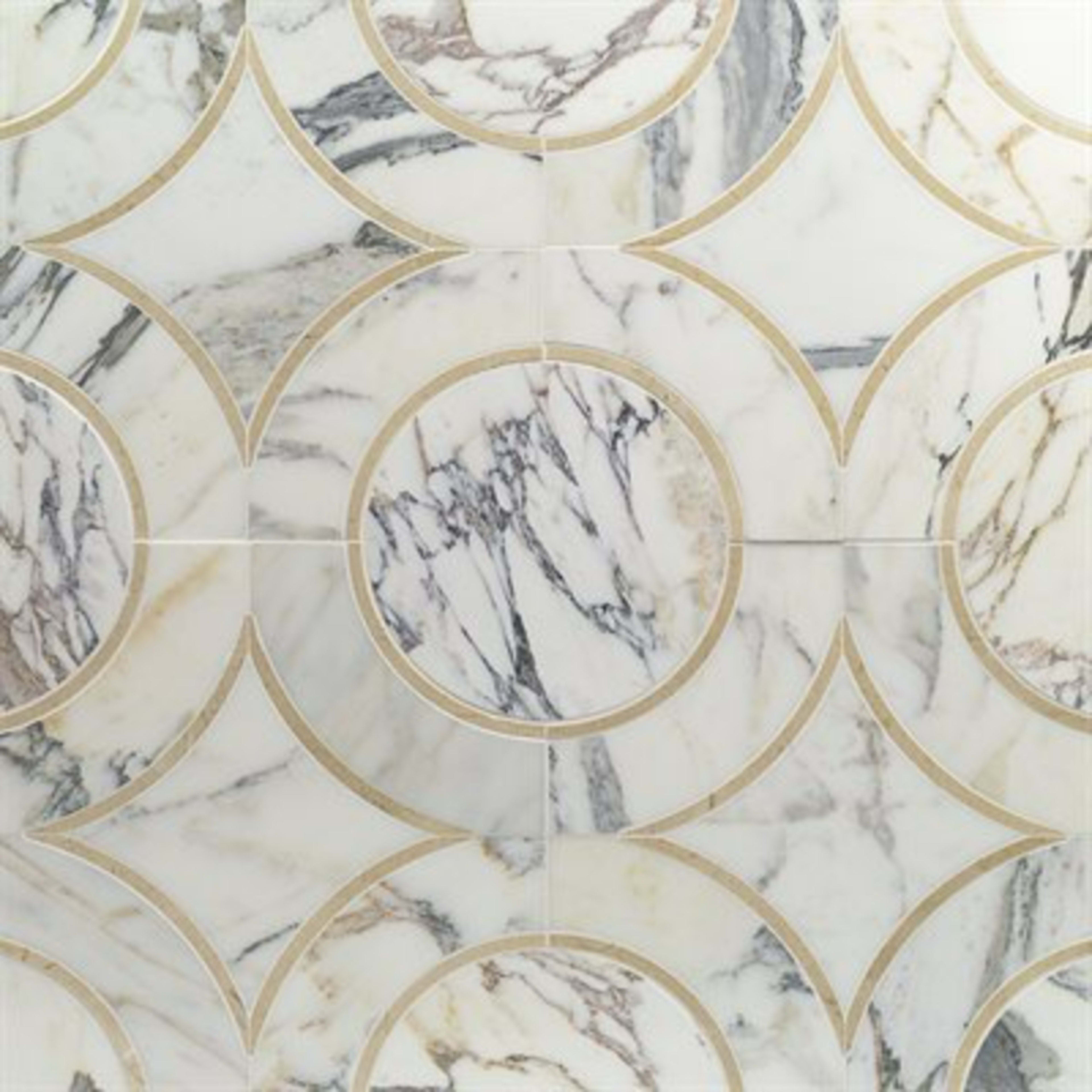 MJ Star in Calacutta With Crema Marfil Line  Calacutta Circle Natural Stone