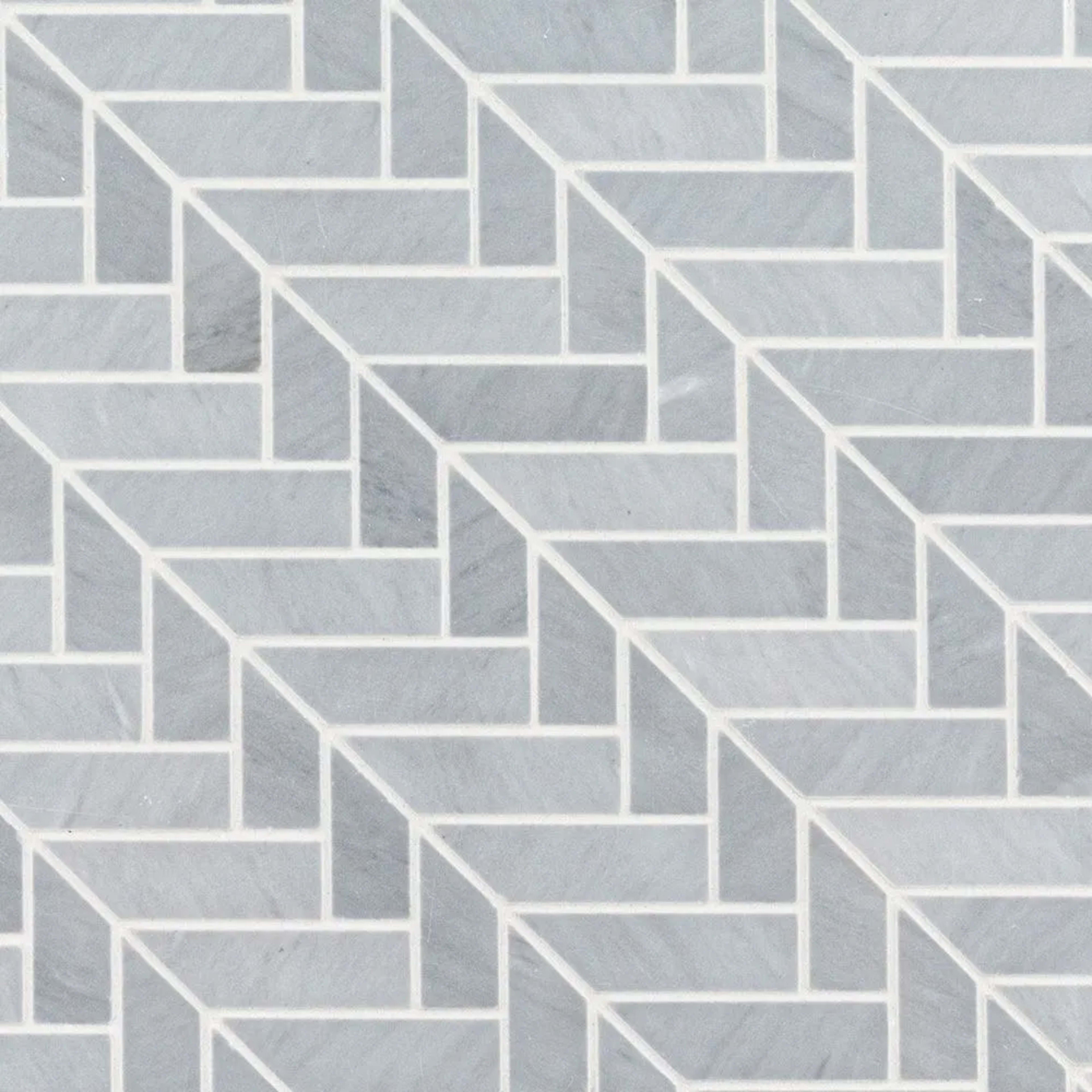 Mod Herringbone Mosaic in Bardiglio Natural Stone