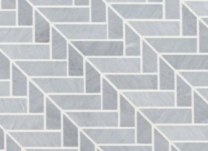 Mod Herringbone Mosaic in Bardiglio