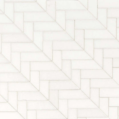 Mod Herringbone Mosaic in Bardiglio