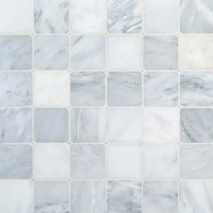 Octagon Dot Mosaic in Classic Statuario - White Dot Natural Stone