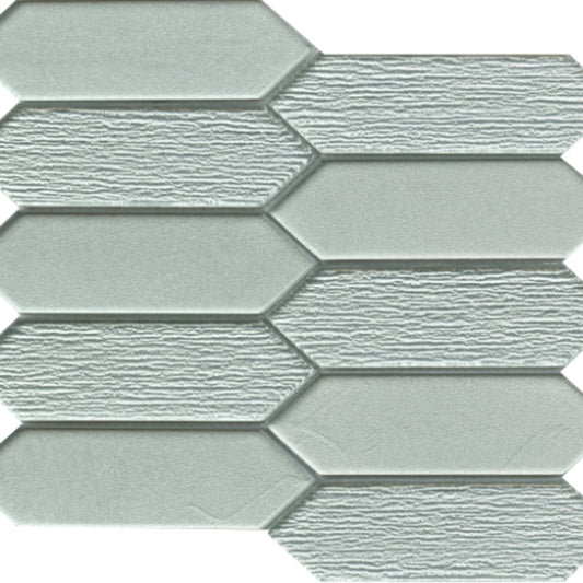 Picket in Silver 11" X 12" Mosaic Mesh Tile