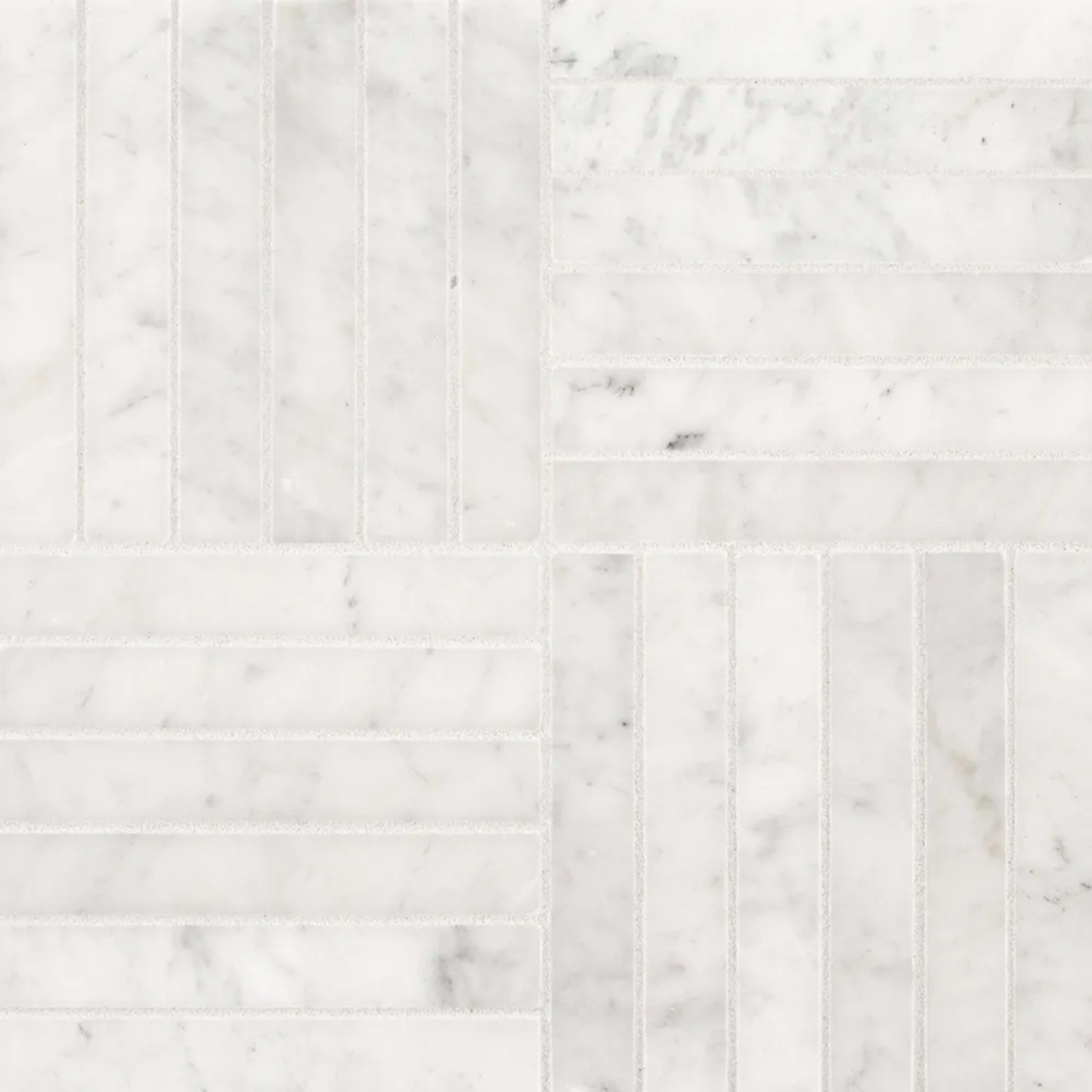 Royal Bloom Mosaic in White Natural Stone