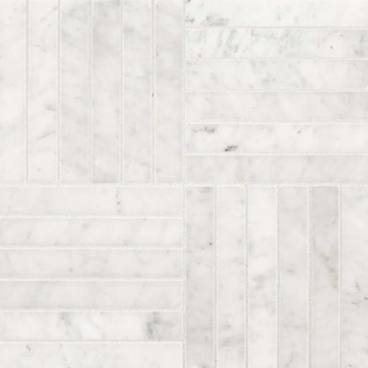 Royal Bloom Mosaic in White Natural Stone