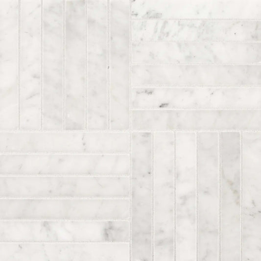 Royal Bloom Mosaic in White Natural Stone