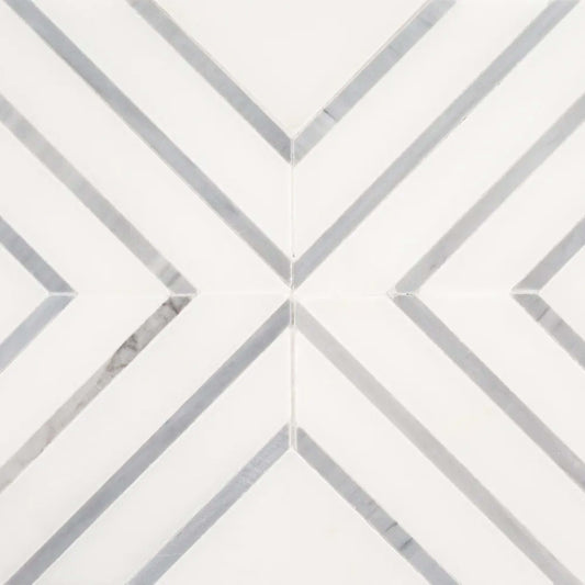 Royal Icing Mosaic in White Natural Stone