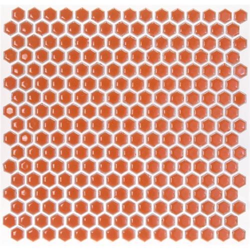 Simple in Rimmed Hexagon Tangerine  Tile