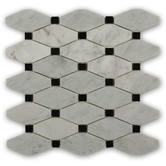 Stella in White Carrara With Black Dot Natural Stone