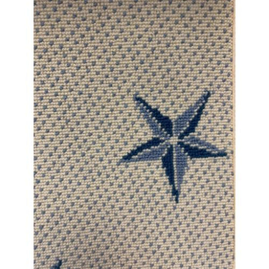 Wiltonian Collection - Starburst in White Blues Carpet