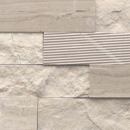 Structure in Structure 3d Ledger Blue (Marble) 6” X 24”