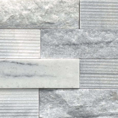 Structure in Structure 3d Ledger Blue (Marble) 6” X 24”