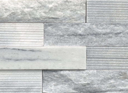 Structure in Structure 3d Ledger Blue (Marble) 6” X 24”