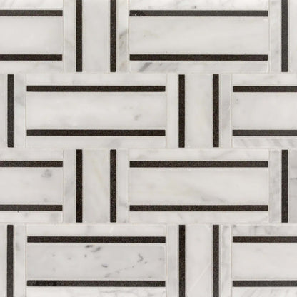 Summer Parlor Mosaic in Grey/White Natural Stone