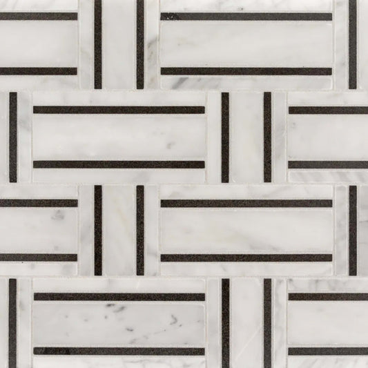 Summer Parlor Mosaic in Grey/White Natural Stone