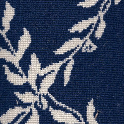 Wiltonian Collection - Trellis in Leaves Navy/White    Carpet