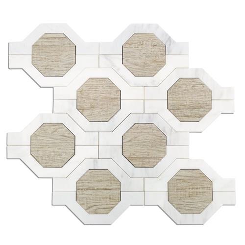 Wood Jet Mariposa in Gray Wood Look Porcelain & Asian Statuary Natural Stone