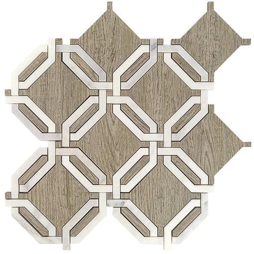 Wood Jet Sequoia in Asian Statuaty & Light Wood Porcelain Natural Stone