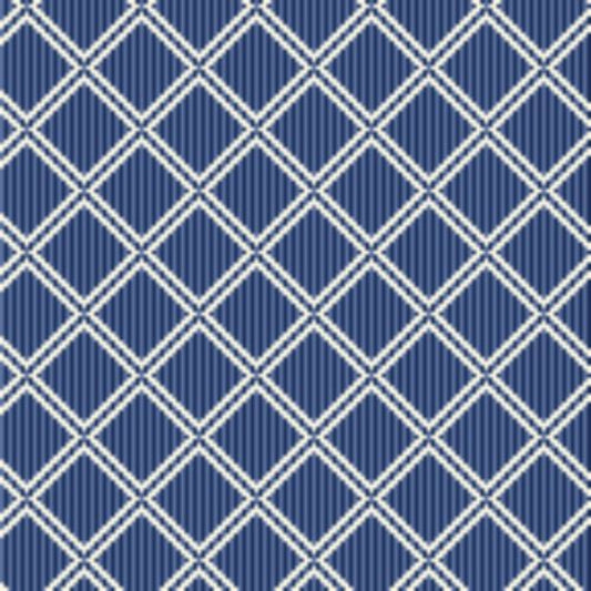 Wiltonian Collection - Diamond in Stripes White Blues   Carpet