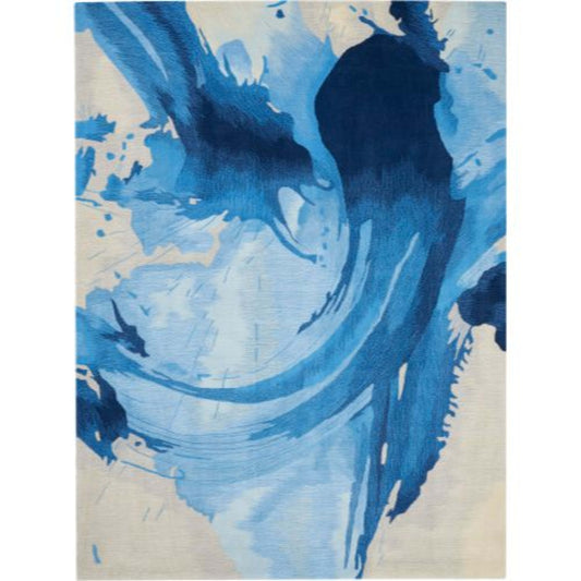 Symmetry SMM01 in Blue/Ivory Area Rugs