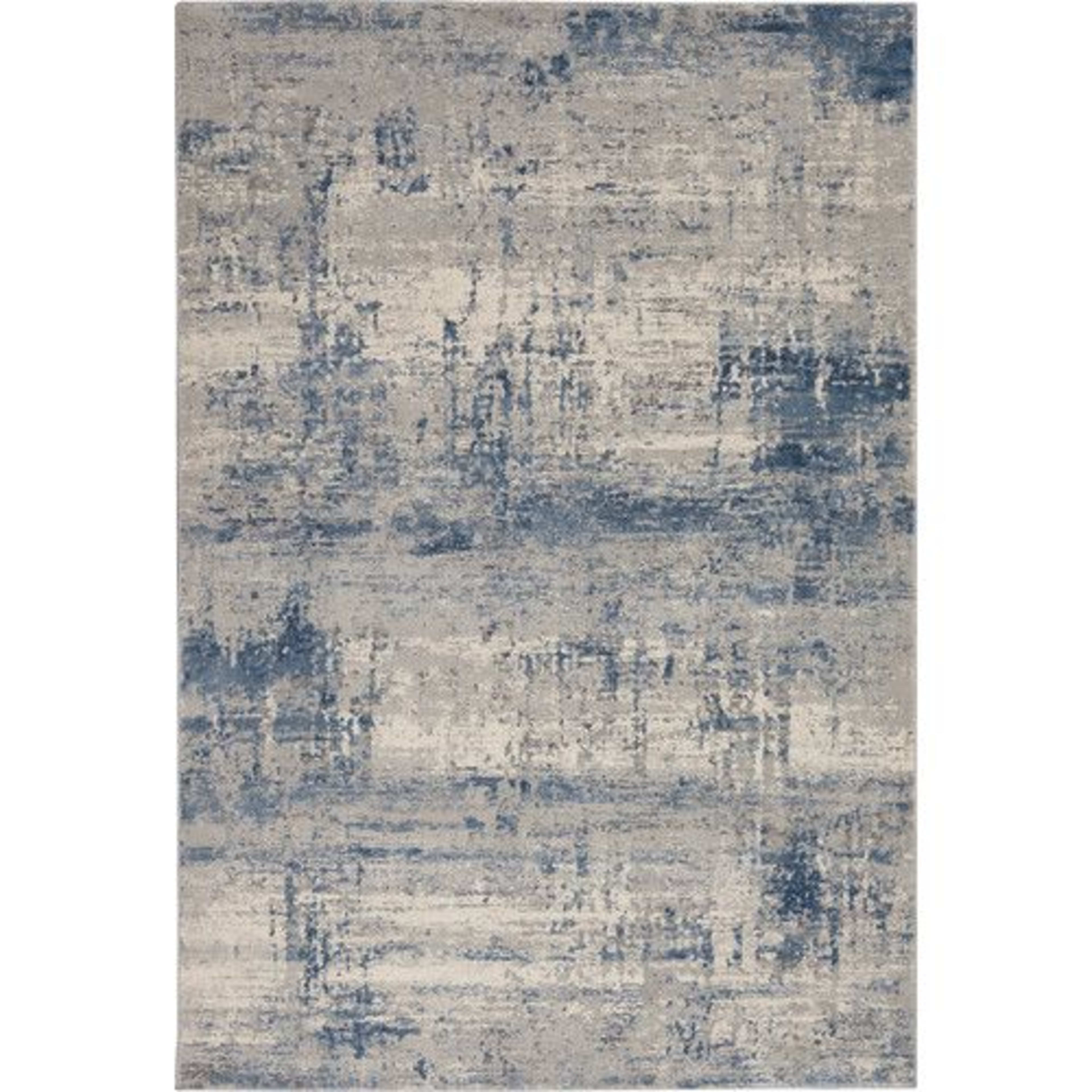 Rustic Textures RUS10 in Ivory/Blue Area Rugs