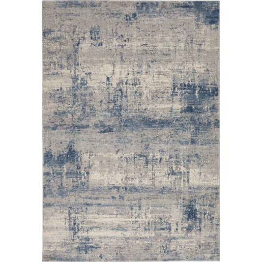 Rustic Textures RUS10 in Ivory/Blue Area Rugs