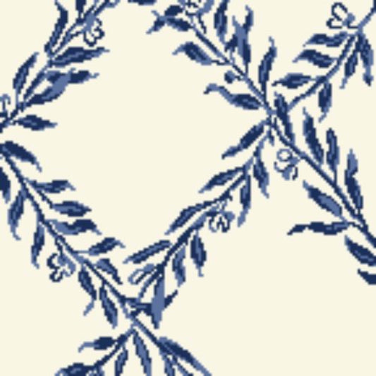 Wiltonian Collection - Large Trellis in Trellis White Blues   Carpet