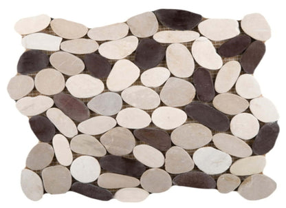 Venetian Pebbles in Multi Color 12" X 12" Flat Pebbles