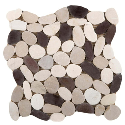 Venetian Pebbles in Multi Color 12" X 12" Flat Pebbles