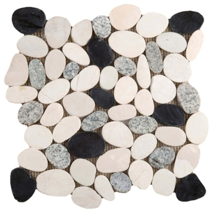 Venetian Pebbles in Multi Color 12" X 12" Flat Pebbles