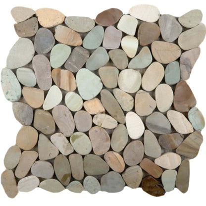 Venetian Pebbles in Multi Color 12" X 12" Flat Pebbles